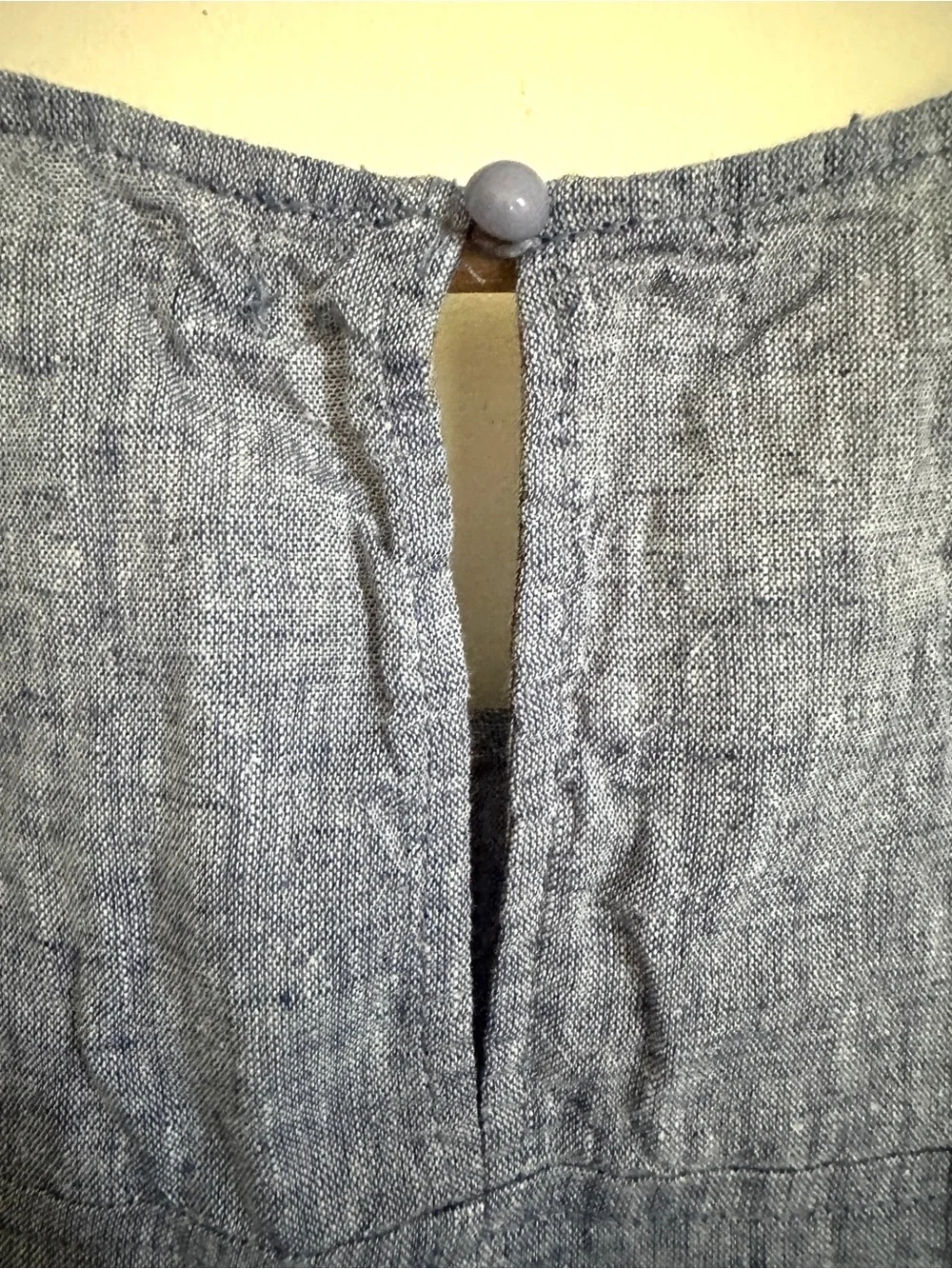 NWT For Cynthia Blue Sleeveless Linen-Blend Shift Dress with Rickrack Hem